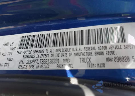 2016 Ram 1500 Big Horn z USA, uszkodzony, nr VIN 3C6RR7LT9GG136331